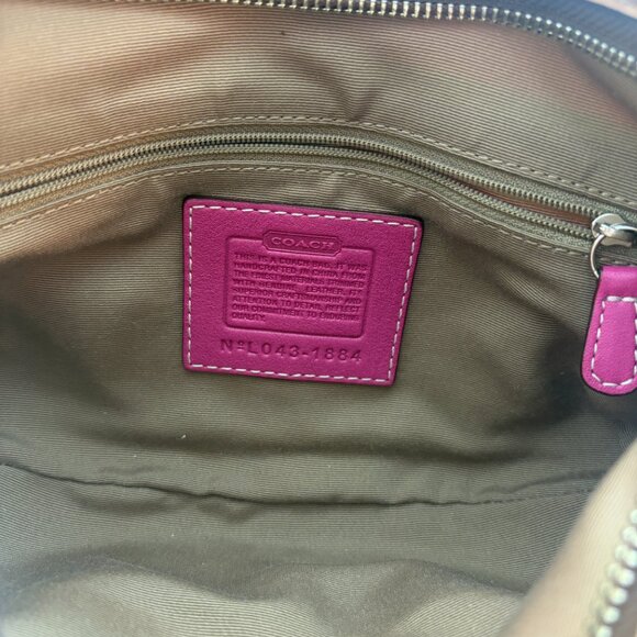 COACH | Pastel Stripe Sateen & Leather Shoulder Bag | Y2K Vintage | RARE - Picture 6 of 6